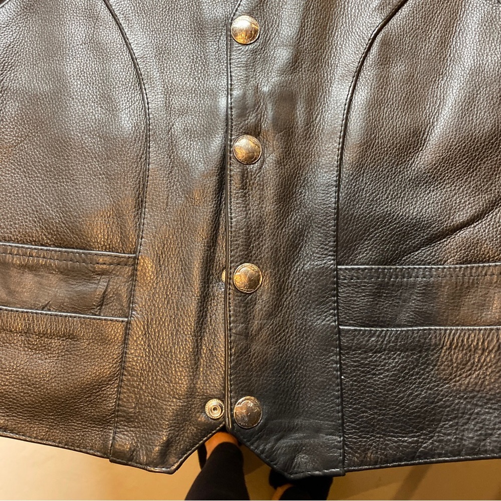 Vintage Leather Men’s Vest size 46 and free face covering included - Picture 3 of 8